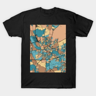 Dortmund Map Pattern in Mid Century Pastel T-Shirt